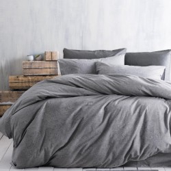 Παπλωματοθήκη Υπέρδιπλη Σετ Diva Charisma Grey Cotton Rythmos (220x250) 3Τεμ