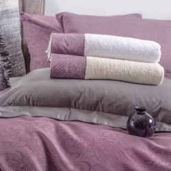 Παπλωματοθήκη Υπέρδιπλη Σετ Diva Charisma Mauve Cotton Rythmos (220x250) 3Τεμ