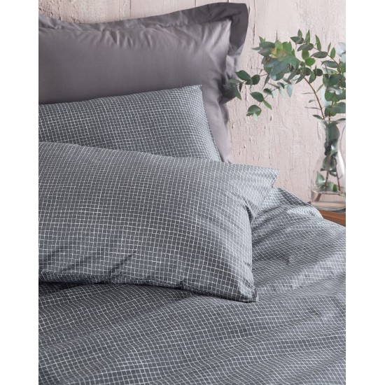 Κουβερλί Υπέρδιπλο Σετ Diva Pacify Grey Cotton Rythmos (220x240) 3Τεμ