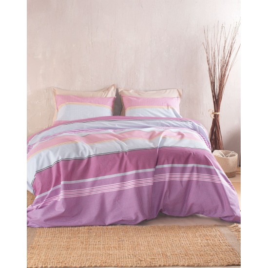 Παπλωματοθήκη Υπέρδιπλη Σετ Diva Boost Pink Cotton Rythmos (225x250) 3Τεμ