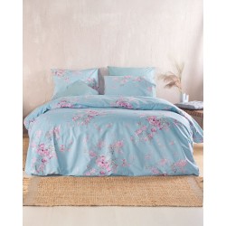 Σεντόνια Μονά Σετ Nova Springtime Blue Cotton Rythmos (105x205+30 ) Με Λάστιχο 3Τεμ Σεντόνια Μονά Σετ Nova Springtime Blue Cotton Rythmos (105x205+30 ) Με Λάστιχο 3Τεμ