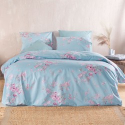 Παπλωματοθήκη Υπέρδιπλη Σετ Nova Springtime Blue Cotton Rythmos (220x250) 3Τεμ