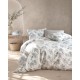 Σεντόνια Μονά Σετ Next Gardenia Grey-Blue Polycotton Rythmos (105x205+30 ) Με Λάστιχο 3Τεμ