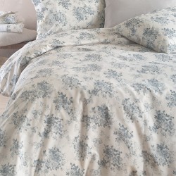 Σεντόνια Μονά Σετ Next Gardenia Grey-Blue Polycotton Rythmos (105x205+30 ) Με Λάστιχο 3Τεμ