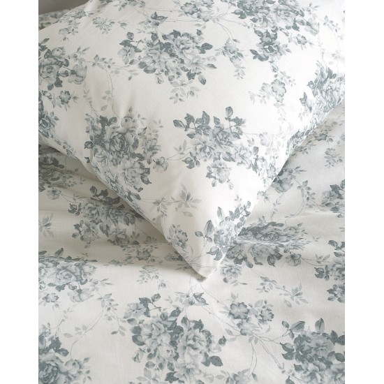 Σεντόνια Μονά Σετ Next Gardenia Grey-Blue Polycotton Rythmos (105x205+30 ) Με Λάστιχο 3Τεμ