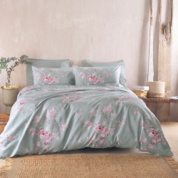 Παπλωματοθήκη Υπέρδιπλη Σετ Nova Springtime Green Cotton Rythmos (220x250) 3Τεμ