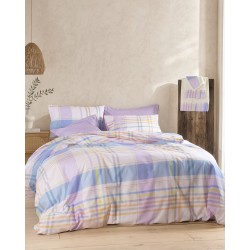 Σεντόνια Μονά Σετ Nova Frame Mauve Cotton Rythmos (160x260) 3Τεμ
