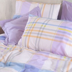 Σεντόνια Υπέρδιπλα Σετ Nova Frame Mauve Cotton Rythmos (165x205+30 ) Με Λάστιχο 4Τεμ