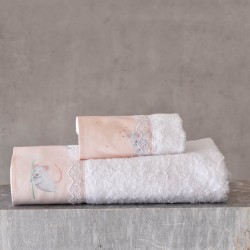 Πετσέτες Βρεφικές Σετ Bath Jerom Salmon Cotton Rythmos 2Τεμ