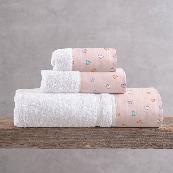 Πετσέτες Βρεφικές Σετ New Born Tiny Heart Pink Cotton Rythmos 2Τεμ Πετσέτες Βρεφικές Σετ New Born Tiny Heart Pink Cotton Rythmos 2Τεμ