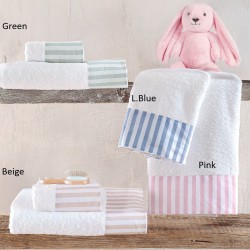 Πετσέτες Σετ Bath Eloise Green Cotton Rythmos 2Τεμ