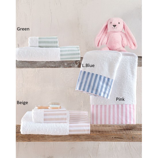 Πετσέτες Σετ Bath Eloise L.Blue Cotton Rythmos 2Τεμ