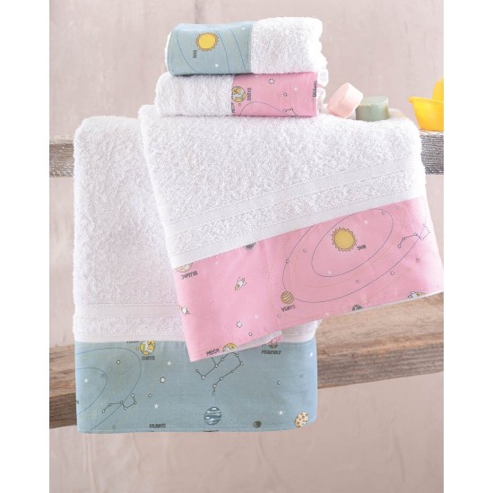 Πετσέτες Βρεφικές Σετ New Born Venus Pink Cotton Rythmos 2Τεμ