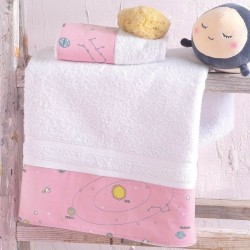 Πετσέτες Βρεφικές Σετ New Born Venus Pink Cotton Rythmos 2Τεμ