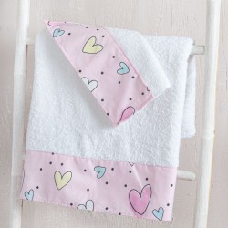 Πετσέτες Παιδικές Σετ Newborn Pop Hearts Cotton Rythmos 2Τεμ