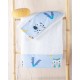 Πετσέτες Βρεφικές Σετ Newborn Letterland Blue Cotton Rythmos 2Τεμ