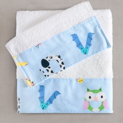 Πετσέτες Βρεφικές Σετ Newborn Letterland Blue Cotton Rythmos 2Τεμ