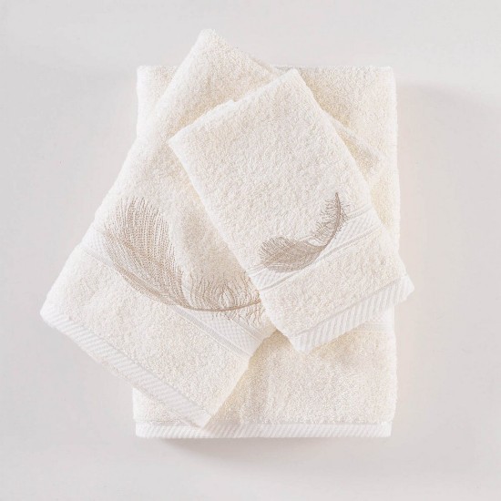 Πετσέτες Σετ Bath Rythm White Ecru Cotton Rythmos 3Τεμ Πετσέτες Σετ Bath Rythm White Ecru Cotton Rythmos 3Τεμ