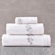 Πετσέτες Σετ Bath Jolie White-Grey Cotton Rythmos 3Τεμ
