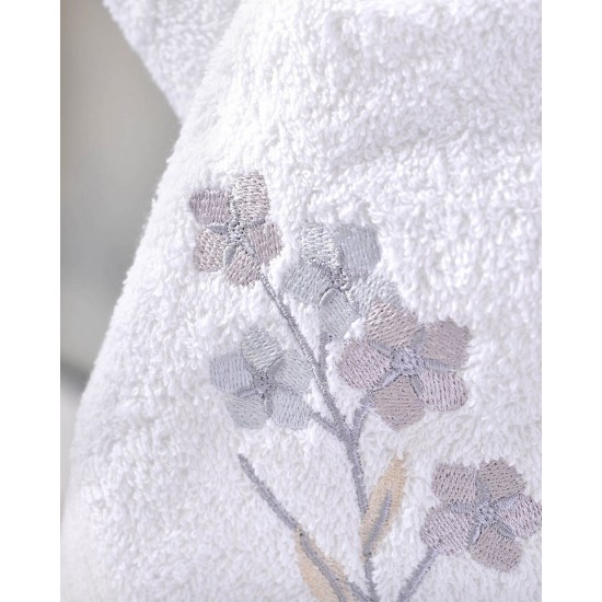 Πετσέτες Σετ Bath Jolie White-Grey Cotton Rythmos 3Τεμ
