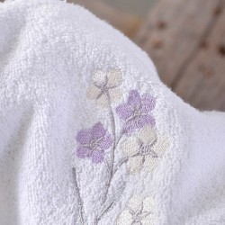 Πετσέτες Σετ Bath Jolie White-Lilac Cotton Rythmos 3Τεμ