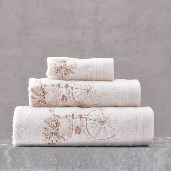 Πετσέτες Σετ Bath Ava Ecru Cotton Rythmos 3Τεμ