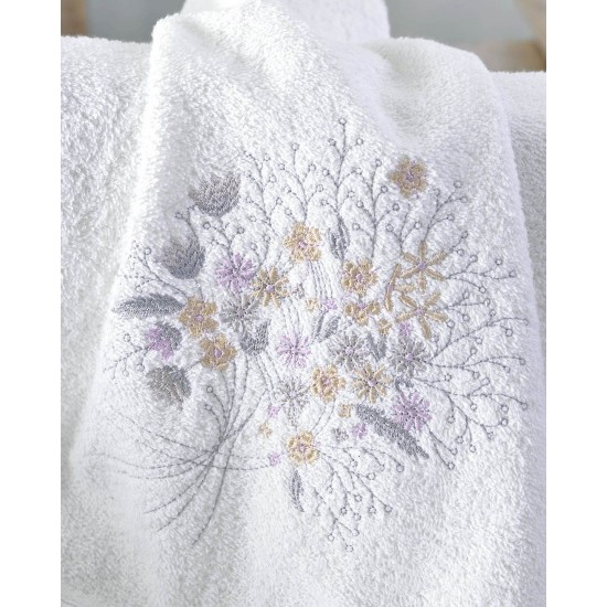 Πετσέτες Σετ Bath Amantine White Cotton Rythmos 3Τεμ Πετσέτες Σετ Bath Amantine White Cotton Rythmos 3Τεμ