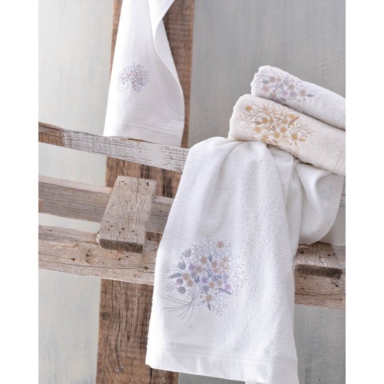 Πετσέτες Σετ Bath Amantine White Cotton Rythmos 3Τεμ Πετσέτες Σετ Bath Amantine White Cotton Rythmos 3Τεμ