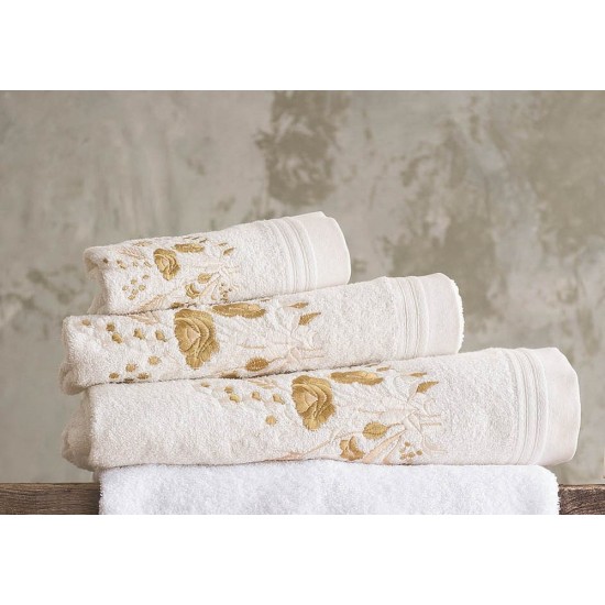 Πετσέτες Σετ Bath Annalise Ecru-Beige Cotton Rythmos 3Τεμ