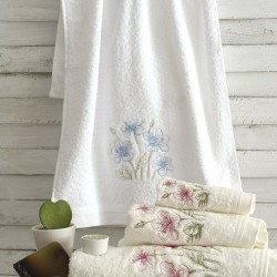 Πετσέτες Σετ Bath Kasos Ecru Cotton Rythmos 3Τεμ