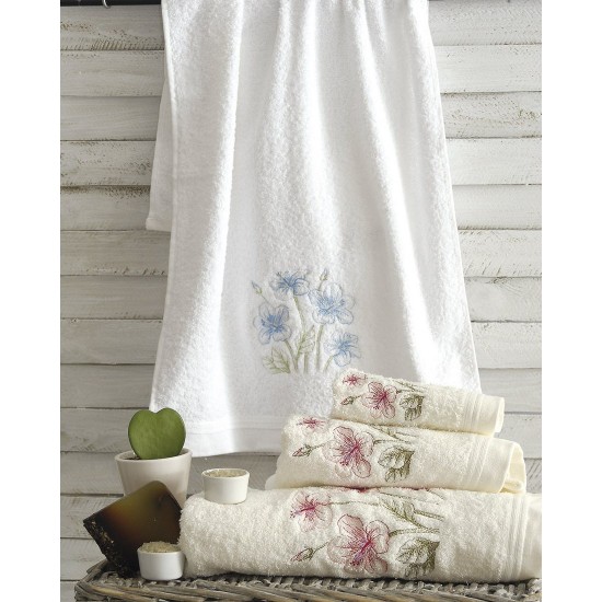 Πετσέτες Σετ Bath Kasos White Cotton Rythmos 3Τεμ