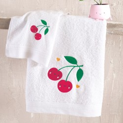 Πετσέτες Σετ Bath Cherries (Σε Κουτί) Cotton Rythmos 3Τεμ