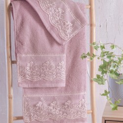 Πετσέτες Σετ Bath Collection Katherina Pink Cotton Rythmos 3Τεμ