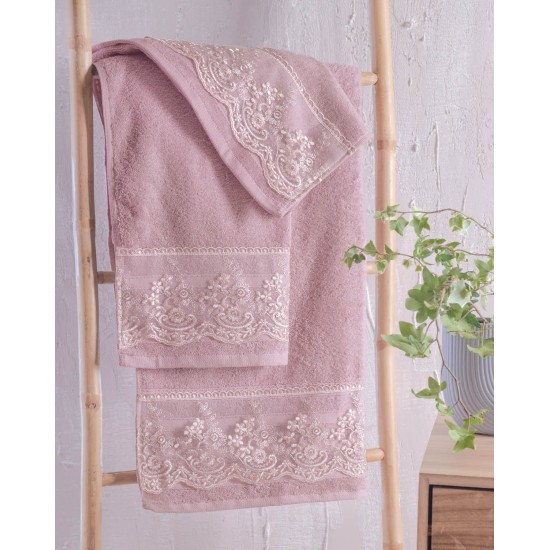 Πετσέτες Σετ Bath Collection Katherina Pink Cotton Rythmos 3Τεμ