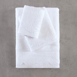 Πετσέτες Σετ Hypatia White Cotton Rythmos 3Τεμ