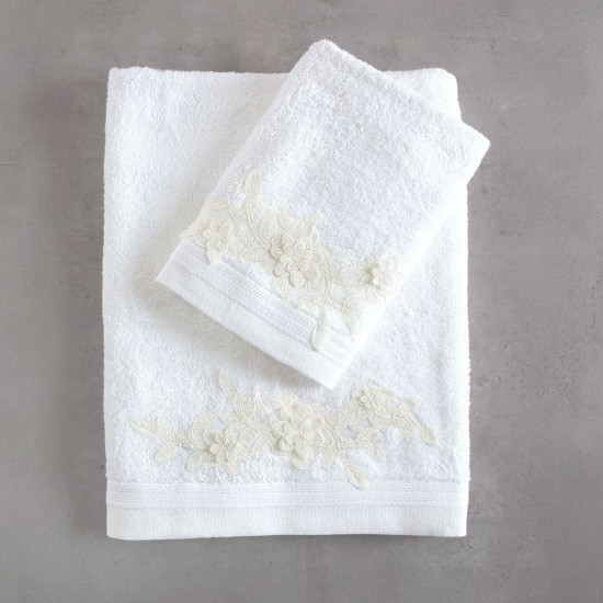 Πετσέτες Σετ Bath Collection Hemera White-Ecru Cotton Rythmos 3Τεμ