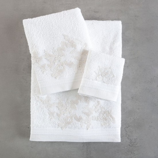 Πετσέτες Σετ Bath Collection Electra White Cotton Rythmos 3Τεμ