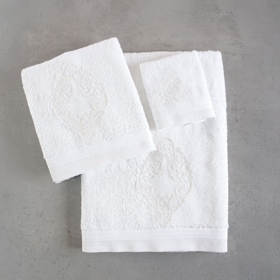 Πετσέτες Σετ Bath Collection Cybele White Cotton Rythmos 3Τεμ Πετσέτες Σετ Bath Collection Cybele White Cotton Rythmos 3Τεμ