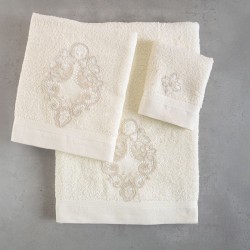 Πετσέτες Σετ Bath Collection Cybele Ecru Cotton Rythmos 3Τεμ