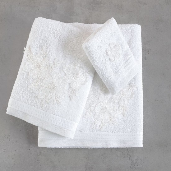 Πετσέτες Σετ Bath Collection Aragon White Cotton Rythmos 3Τεμ