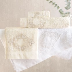 Πετσέτες Σετ Bath Collection Agnes Ecru Cotton Rythmos 3Τεμ