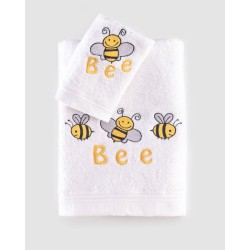 Πετσέτες Βρεφικές Σετ Bath Honey Bee Yellow Cotton Rythmos 2Τεμ