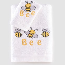 Πετσέτες Βρεφικές Σετ Bath Honey Bee Yellow Cotton Rythmos 2Τεμ
