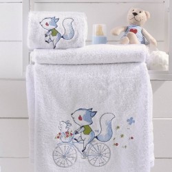 Πετσέτες Βρεφικές Σετ Bath Clunny Light Blue Cotton Rythmos 2Τεμ