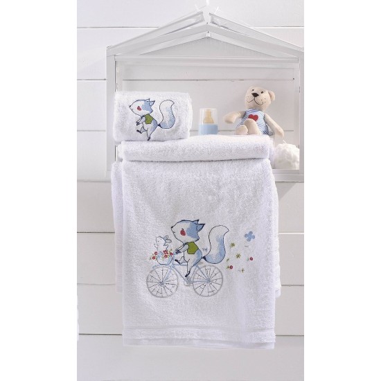 Πετσέτες Βρεφικές Σετ Bath Clunny Light Blue Cotton Rythmos 2Τεμ