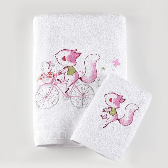 Πετσέτες Βρεφικές Σετ Bath Clunny Pink Cotton Rythmos 2Τεμ