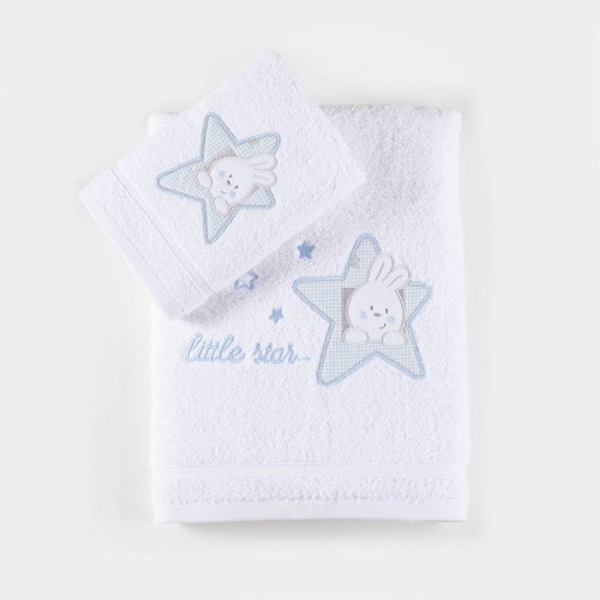 Πετσέτες Βρεφικές Σετ Bath Astro Light Blue Cotton Rythmos 2Τεμ
