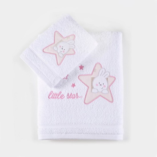 Πετσέτες Βρεφικές Σετ Bath Astro Pink Cotton Rythmos 2Τεμ