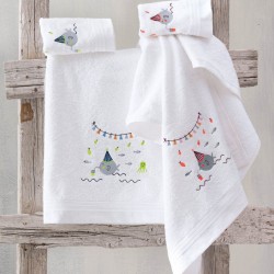 Πετσέτες Βρεφικές Σετ Bath Bubbles Orange Cotton Rythmos 2Τεμ