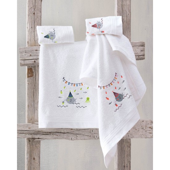 Πετσέτες Βρεφικές Σετ Bath Bubbles Blue Cotton Rythmos 2Τεμ